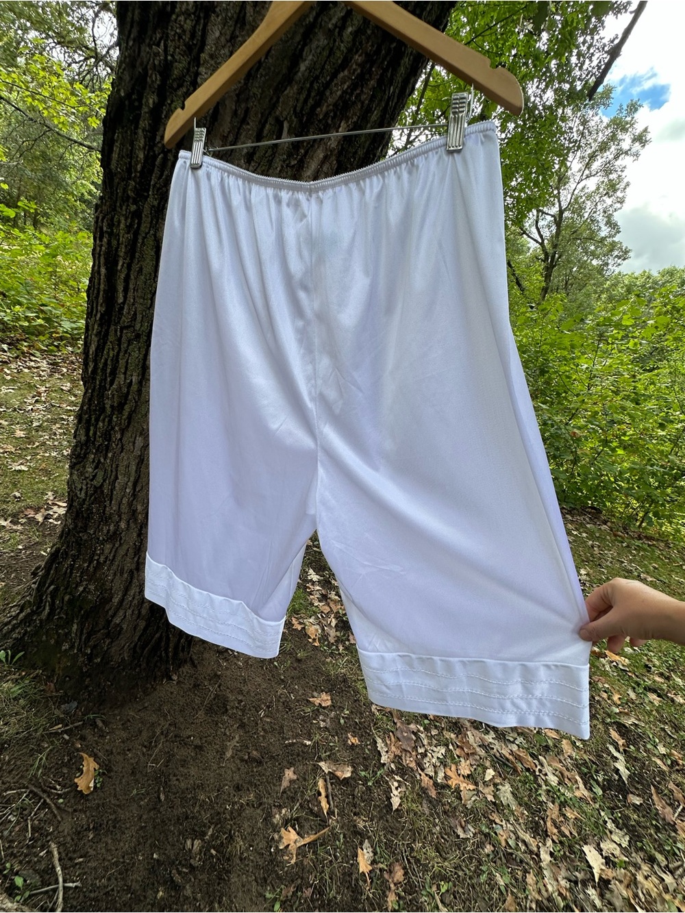 Vintage 90s NWT Velrose White Nylon Bloomer Pettipant Shorts Size 4X Plus Size